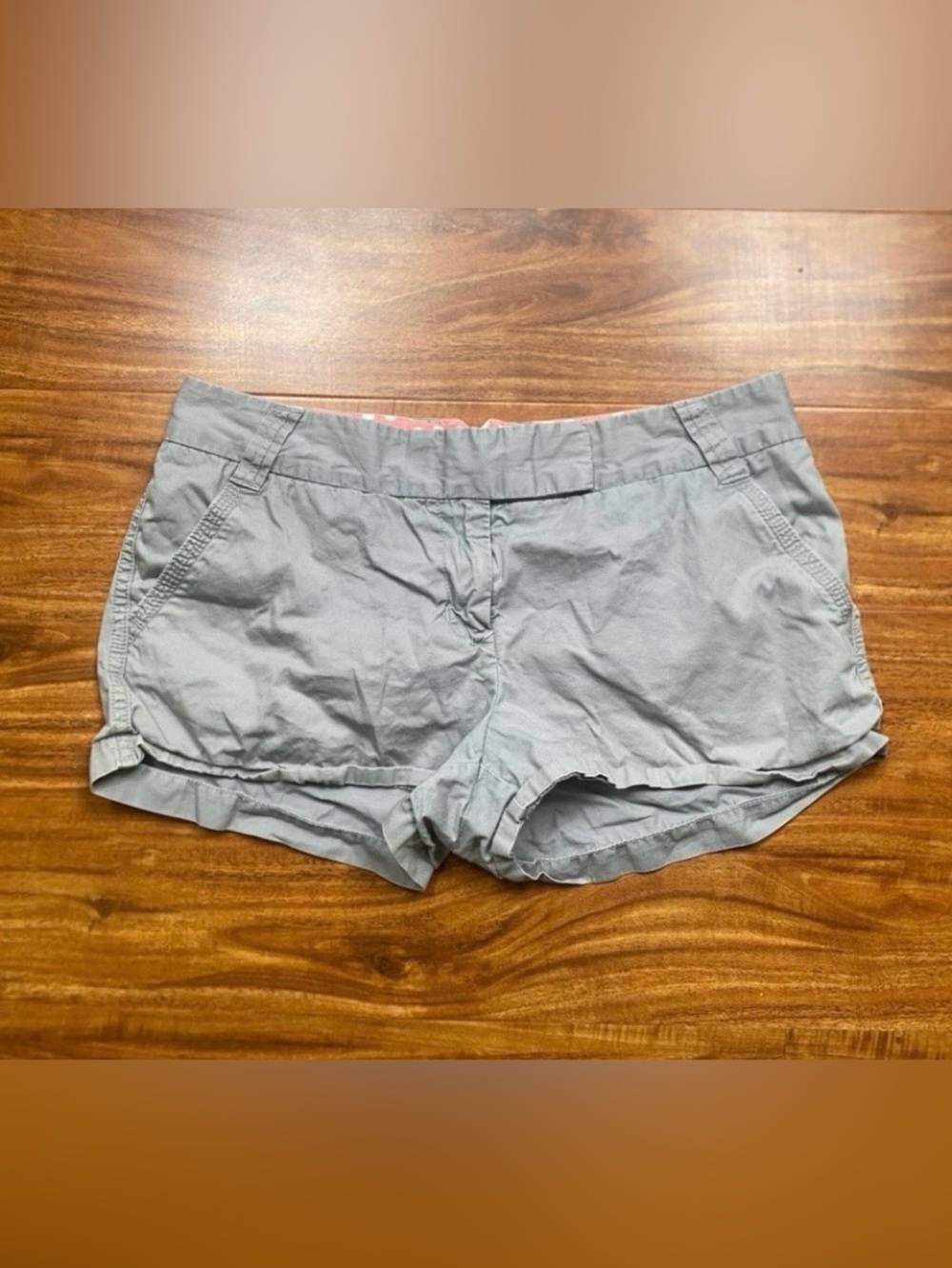 J. Crew Womens Gray Cotton Broken In Classic Midrise Chino Shorts Size 10 Casual